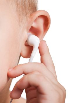 Human ear headphone listening music player sound
