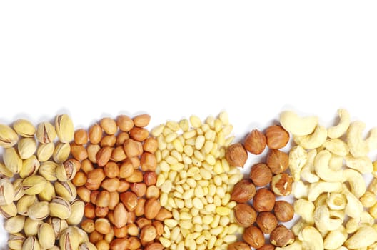 various nuts on a background