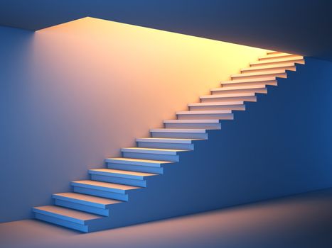 3D illustration of a stair to the future.