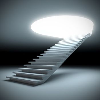 A 3d illustration of a stair to the future.