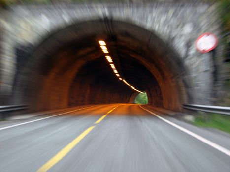 In Motion. Fast Driving. 
Norwegian Tunnel E-18. 
Norway 2007.