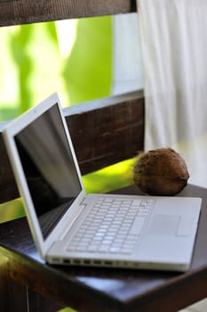 Laptopt with coconut