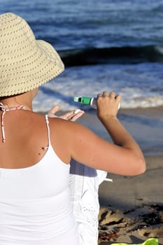 Woman relaxing on the beach