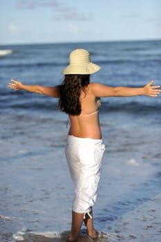 Woman relaxing on the beach