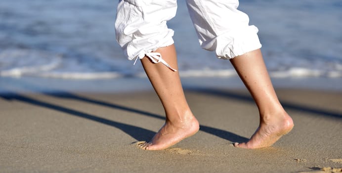 Woman relaxing on the beach