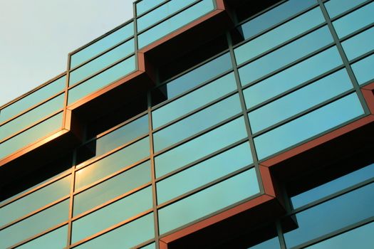 Close up of the modern building windows.
