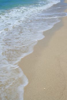 A seascape with beautiful and clear water.
