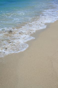 A seascape with beautiful and clear water.
