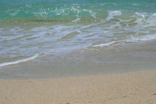 A seascape with beautiful and clear water.
