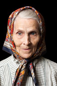 Aging process - very old senior women smiling face