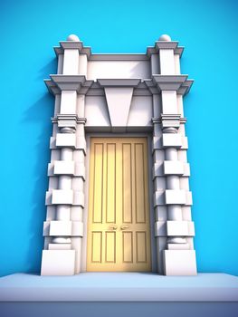 A 3D illustration of classical portal.