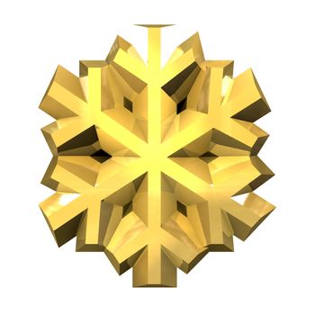 3D made - Snowflake in gold 