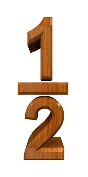 1/2 one quarter in wood - 3D made 