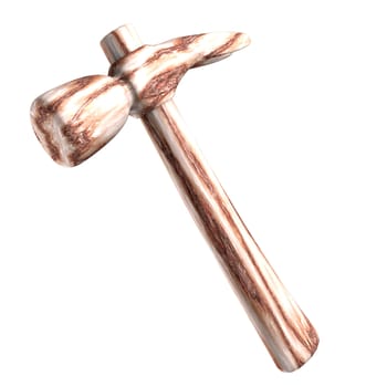 Hammer in marble isolated (3D made) 
