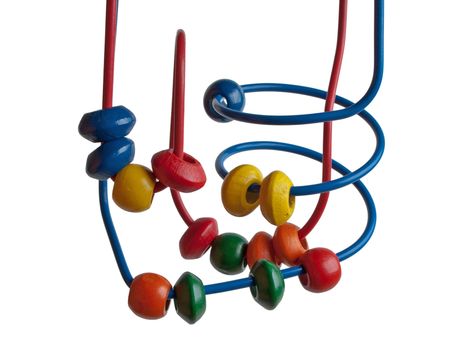 Child counting learning multi color wood bead toy