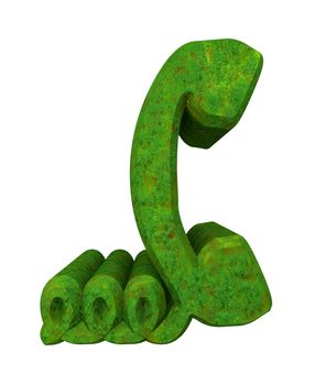 phone symbol in grass - 3D made 