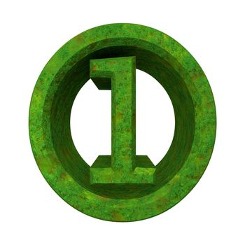 3d made - number 1 in green grass 