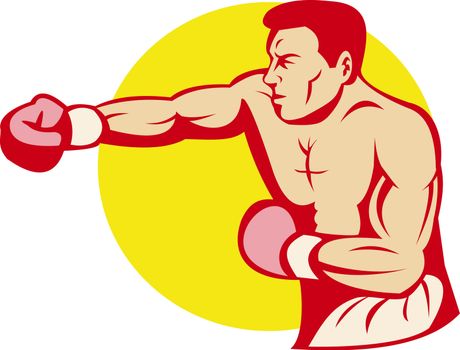 illustration of a boxer or fighter punching