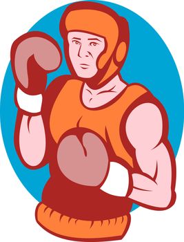 illustration of an amateur boxer in fighting stance