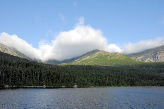 A view along the trails of Mount Katahdin in Baxter State Park, Maine,