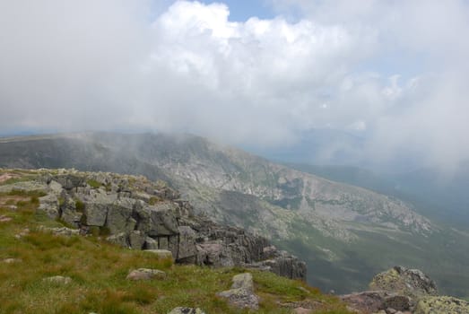 A view along the trails of Mount Katahdin in Baxter State Park, Maine.