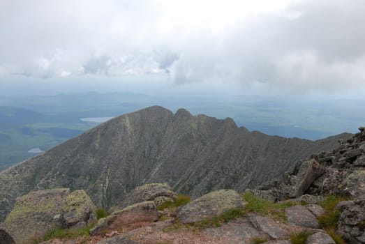 A view along the trails of Mount Katahdin in Baxter State Park, Maine,