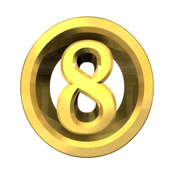 3d made - number 8 in gold 