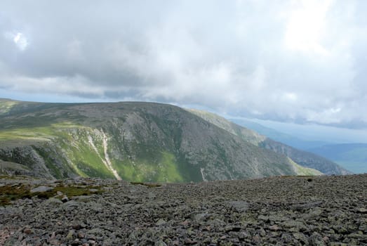 A view along the trails of Mount Katahdin in Baxter State Park, Maine,