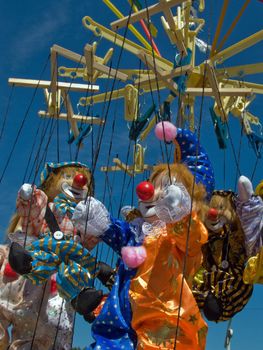 Puppet toy on string for human doll performance