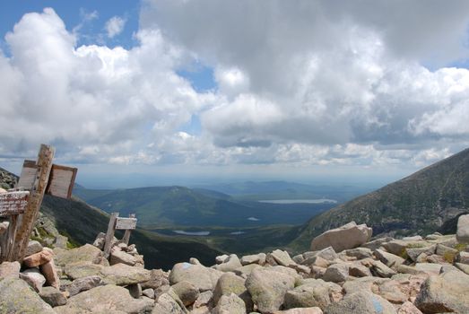 A view along the trails of Mount Katahdin in Baxter State Park, Maine,