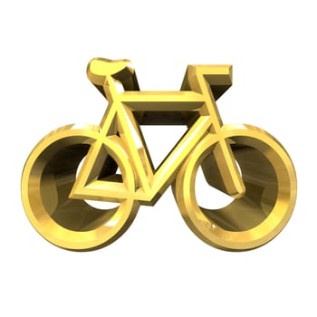bike symbol in gold (3d made) 