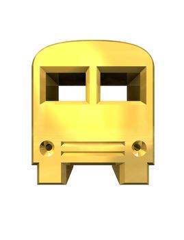 golden bus icon - 3D made