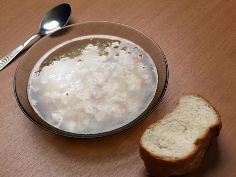 Soup food bowl for healthy eating lunch meal