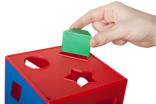 Learning leisure game red plastic block cube toy