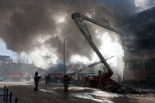 Burning fire smoke firefighter emergency service