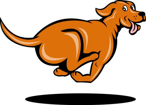 illustration of a dog running viewed from side