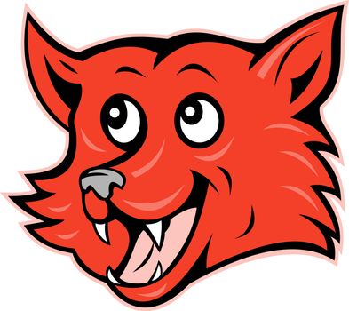 illustration of a red fox head grinning smiling