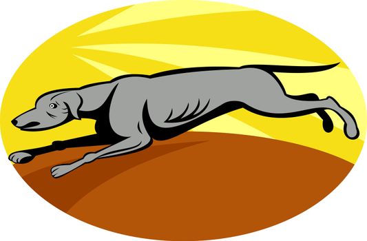 illustration of a greyhound dog running