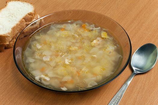 Soup food bowl for healthy eating lunch meal