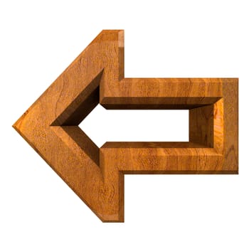 arrow symbol in wood - 3D 