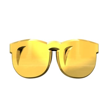 3d made - glasses in gold 