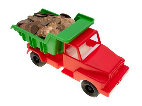 Currency coin truck car - finance wealth growth