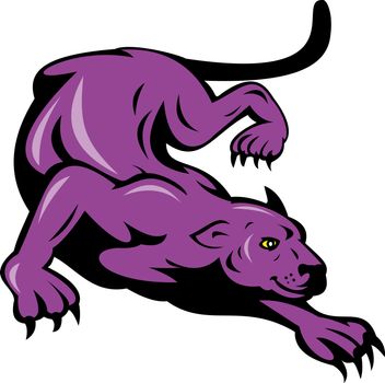 illustration of a panther prowling isolated on white