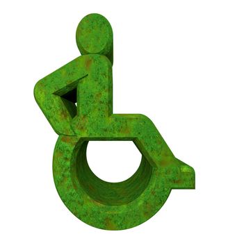 Universal wheelchair symbol in grass (3d made)