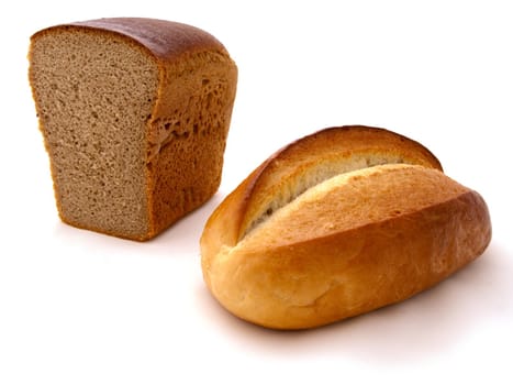 Baked bread loaf food for healthy eating isolated