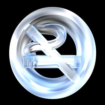 No smoking icon symbol in glass (3D made) 