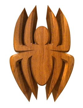 spider in wood - 3d made