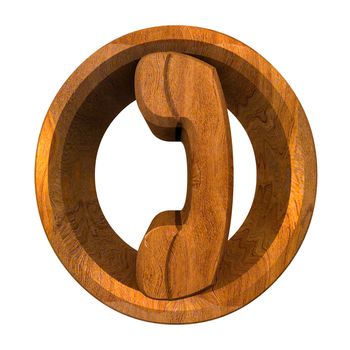 phone symbol in wood - 3D made