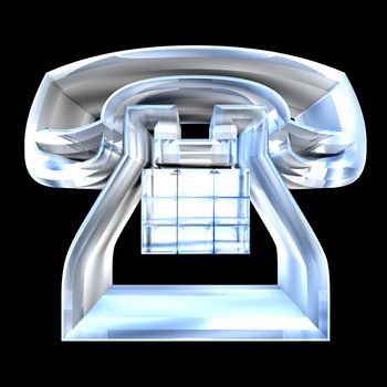 phone symbol in glass - 3D made