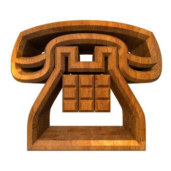 phone symbol in wood - 3D made